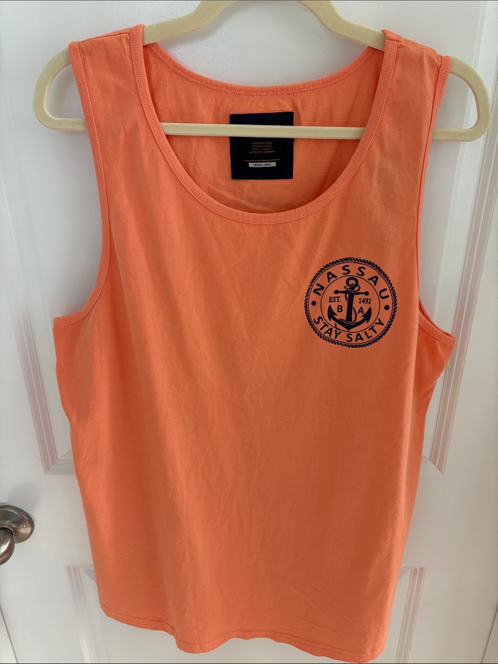 Legacy Men's Coral Tank Top with Nautical Nassau Emblem